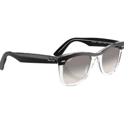 Lunettes de soleil Ray Ban RB2240 Wayfarer Street Neat Polished Black Translucide Gradient Grey Incolore
