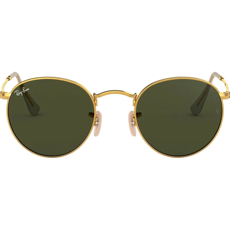 Lunettes de soleil Ray Ban RB3447 Round Metal Polished Gold Green G-15