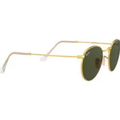Lunettes de soleil Ray Ban RB3447 Round Metal Polished Gold Green G-15