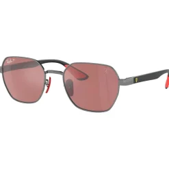 Lunettes de soleil Ray Ban RB3794M Scuderia Ferrari Collection Polished Gunmetal Chromance Violet Silver Polar