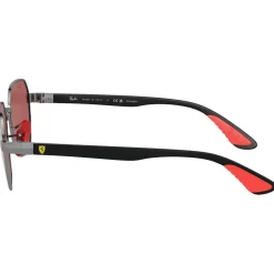 Lunettes de soleil Ray Ban RB3794M Scuderia Ferrari Collection Polished Gunmetal Chromance Violet Silver Polar