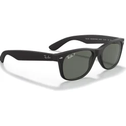 Lunettes de soleil Ray Ban RB2132 New Wayfarer Classic Matte Rubber Black Polar Green