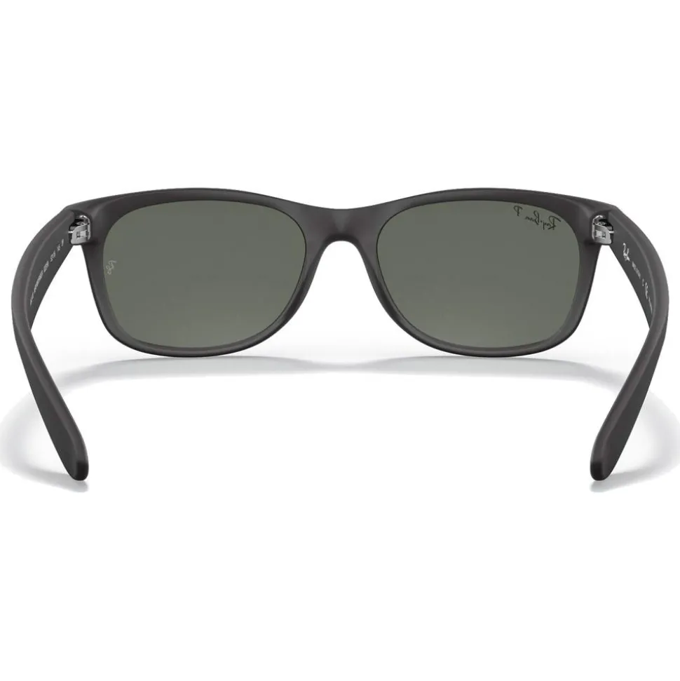 Lunettes de soleil Ray Ban RB2132 New Wayfarer Classic Matte Rubber Black Polar Green