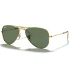 Lunettes de soleil Ray Ban Aviator Kids Polished Arista Gold Dark Green