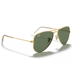 Lunettes de soleil Ray Ban Aviator Kids Polished Arista Gold Dark Green