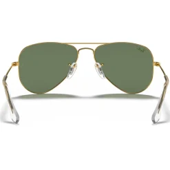 Lunettes de soleil Ray Ban Aviator Kids Polished Arista Gold Dark Green