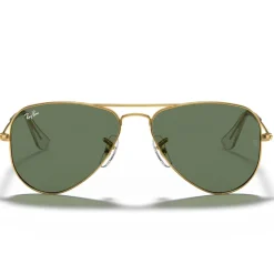 Lunettes de soleil Ray Ban Aviator Kids Polished Arista Gold Dark Green