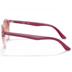 Lunettes de soleil Ray Ban RB9064S Kids Polished Pink Translucide Red Gradient Incolore