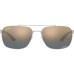 Lunettes de soleil Ray Ban RB3701 Polished Silver Chromance Blue Gold Polar