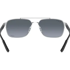 Lunettes de soleil Ray Ban RB3701 Polished Silver Chromance Blue Gold Polar