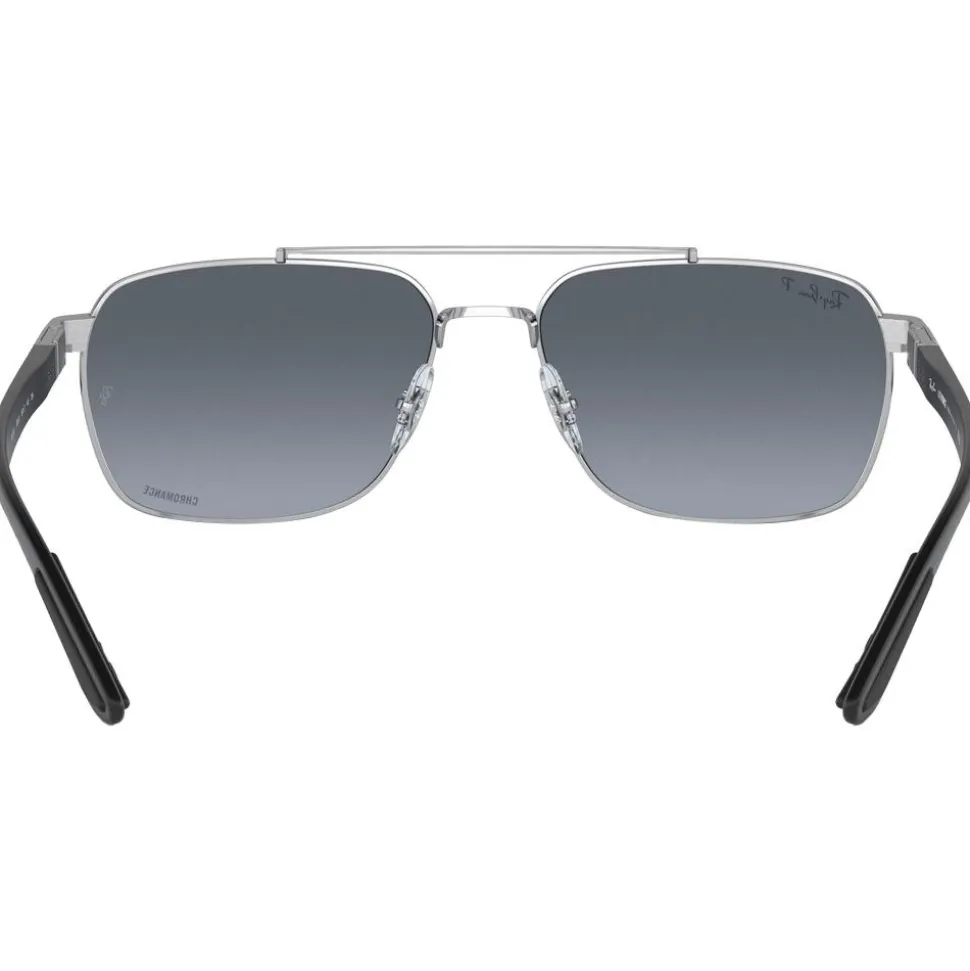 Lunettes de soleil Ray Ban RB3701 Polished Silver Chromance Blue Gold Polar