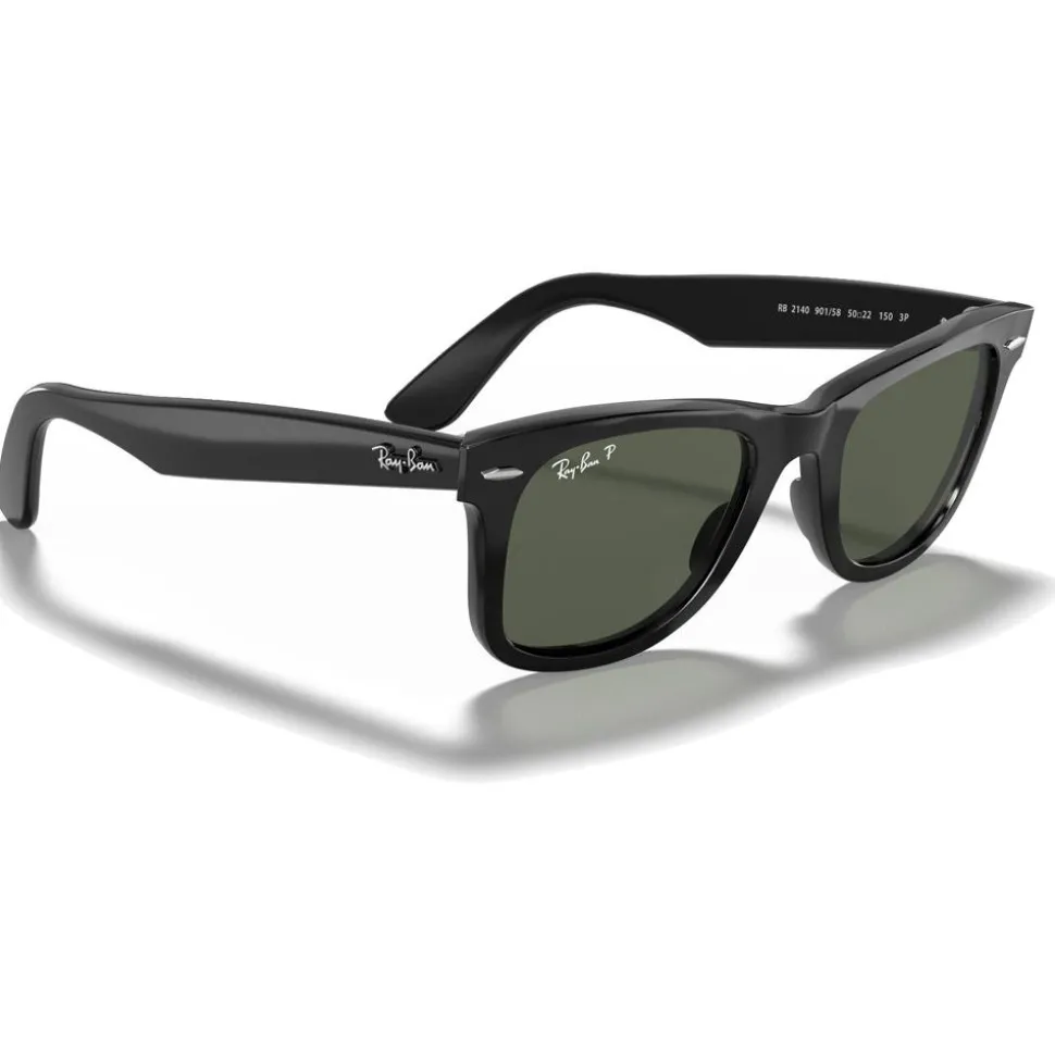 Lunettes de soleil Ray Ban RB2140 Original Wayfarer Classic Polished Black Polar Green
