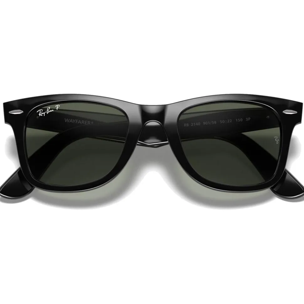 Lunettes de soleil Ray Ban RB2140 Original Wayfarer Classic Polished Black Polar Green