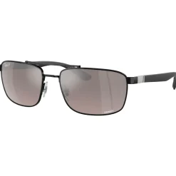 Lunettes de soleil Ray Ban RB3737 Polished Black Chromance Grey Polar