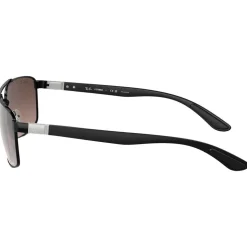 Lunettes de soleil Ray Ban RB3737 Polished Black Chromance Grey Polar