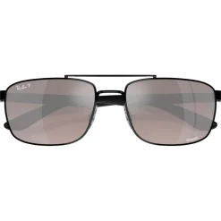 Lunettes de soleil Ray Ban RB3737 Polished Black Chromance Grey Polar
