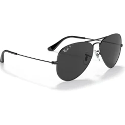 Lunettes de soleil Ray Ban RB3025 Aviator Polished Black Total Black Polar