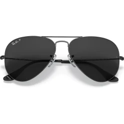Lunettes de soleil Ray Ban RB3025 Aviator Polished Black Total Black Polar