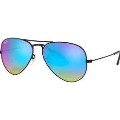 Lunettes de soleil Ray Ban RB3025 Aviator Polished Black Blue Flash