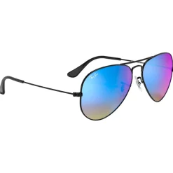 Lunettes de soleil Ray Ban RB3025 Aviator Polished Black Blue Flash