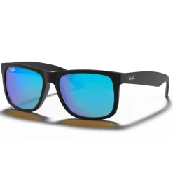 Lunettes de soleil Ray Ban RB4165 Justin Color Mix Matte Rubber Black Mirror Blue