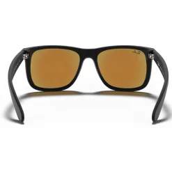 Lunettes de soleil Ray Ban RB4165 Justin Color Mix Matte Rubber Black Mirror Blue