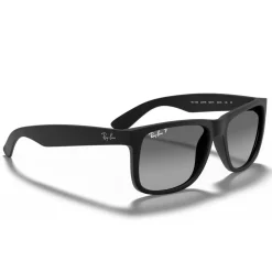 Lunettes de soleil Ray Ban RB4165 Justin Classic Matte Rubber Black Light Grey Gradient Polar