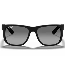 Lunettes de soleil Ray Ban RB4165 Justin Classic Matte Rubber Black Light Grey Gradient Polar