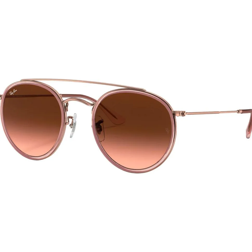 Lunettes de soleil Ray Ban RB3647N Round Double Bridge Polished Copper Gradient Brown