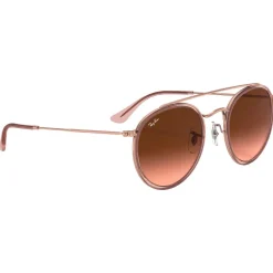 Lunettes de soleil Ray Ban RB3647N Round Double Bridge Polished Copper Gradient Brown