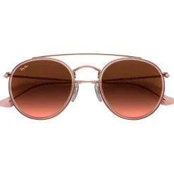 Lunettes de soleil Ray Ban RB3647N Round Double Bridge Polished Copper Gradient Brown