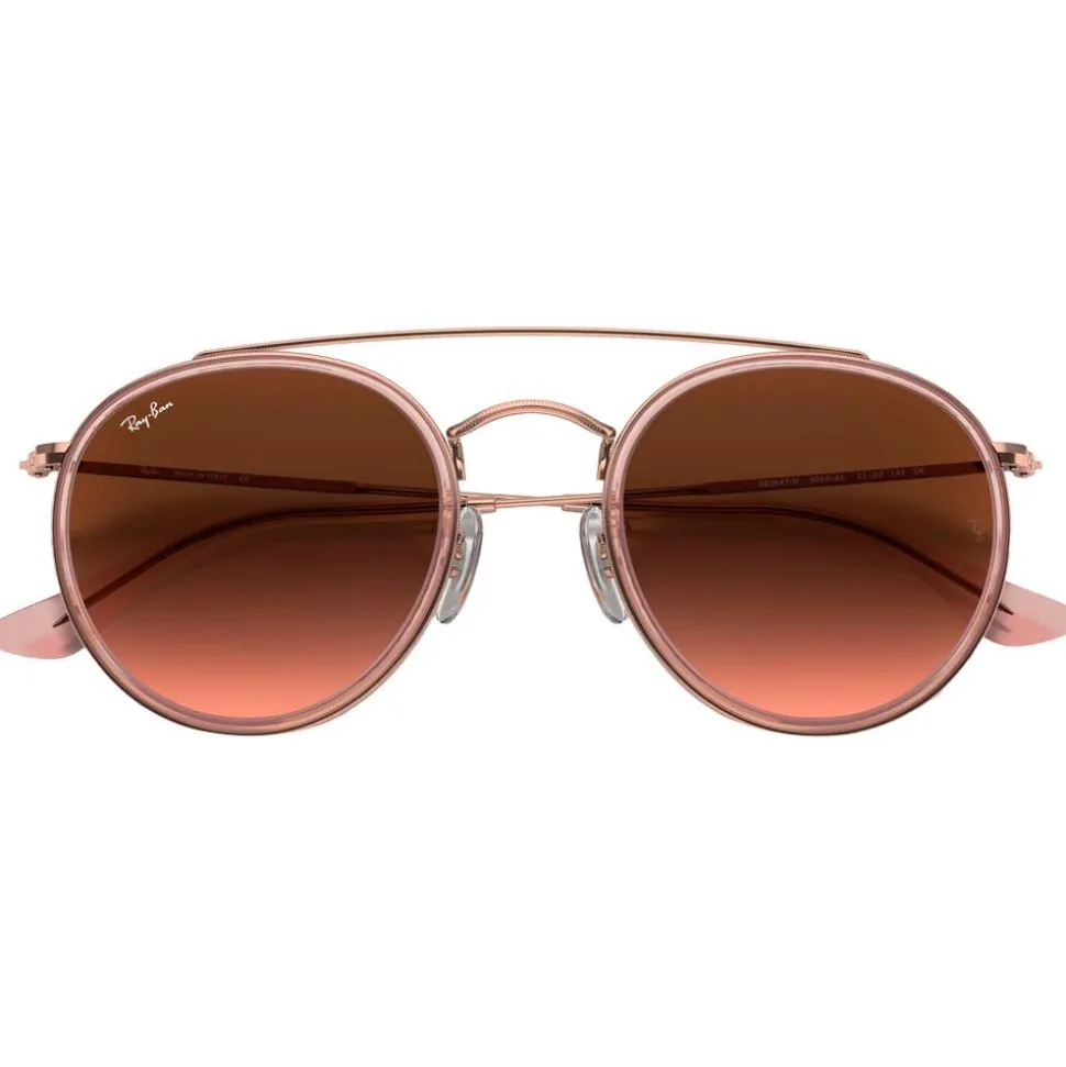 Lunettes de soleil Ray Ban RB3647N Round Double Bridge Polished Copper Gradient Brown