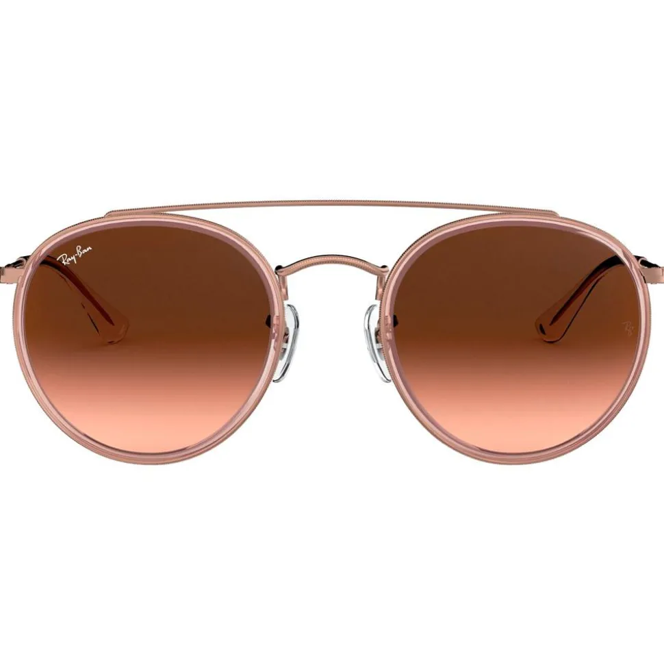 Lunettes de soleil Ray Ban RB3647N Round Double Bridge Polished Copper Gradient Brown
