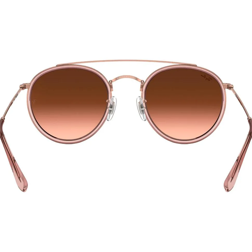 Lunettes de soleil Ray Ban RB3647N Round Double Bridge Polished Copper Gradient Brown