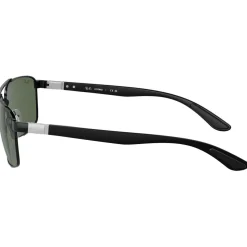 Lunettes de soleil Ray Ban RB3737 Polished Black Dark Green