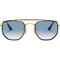 Lunettes de soleil Ray Ban RB3648M Marshal II Polished Gold Gradient Light Blue