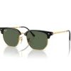 Lunettes de soleil Ray Ban New Clubmaster Kids Polished Black Gold Dark Green