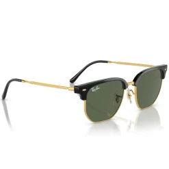 Lunettes de soleil Ray Ban New Clubmaster Kids Polished Black Gold Dark Green