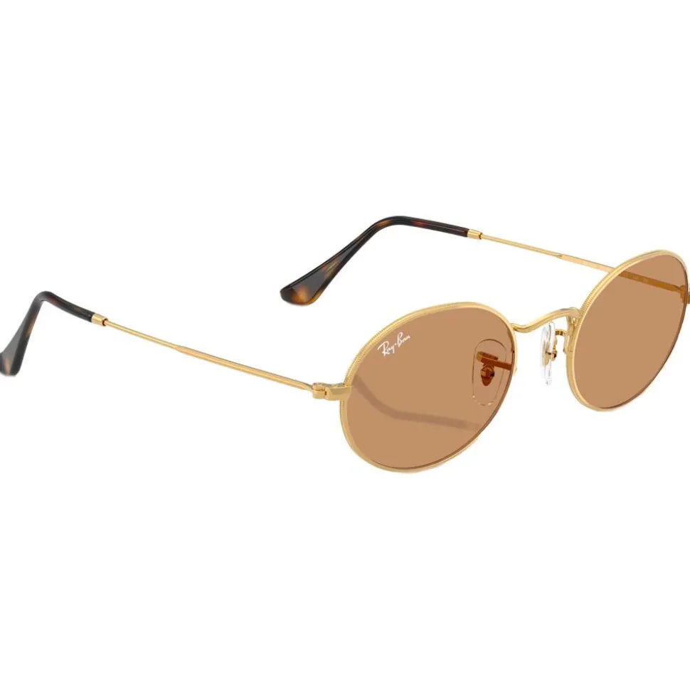 Lunettes de soleil Ray Ban RB3547 Oval Metal Polished Gold Brown