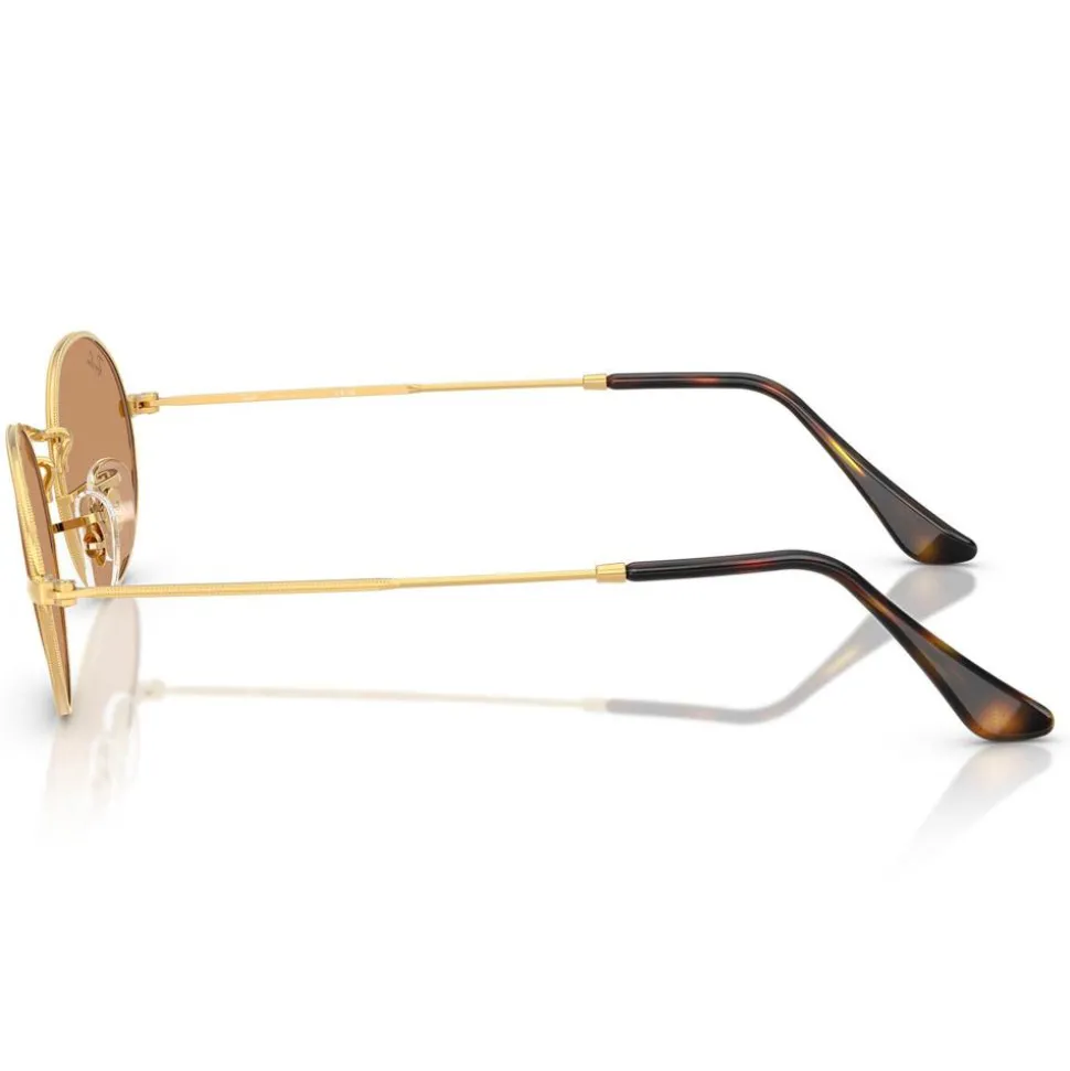 Lunettes de soleil Ray Ban RB3547 Oval Metal Polished Gold Brown
