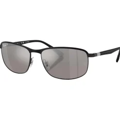 Lunettes de soleil Ray Ban RB3671CH Polished Black Chromance Silver Polar