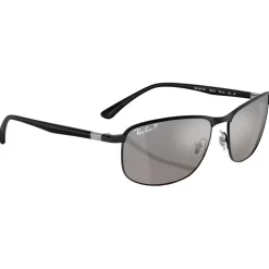 Lunettes de soleil Ray Ban RB3671CH Polished Black Chromance Silver Polar