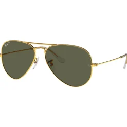 Lunettes de soleil Ray Ban RB3025 Aviator Classic Polished Gold Green G-15 Polar
