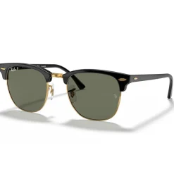 Lunettes de soleil Ray Ban RB3016 Clubmaster Classic Polished Black Gold Green G-15 Polar