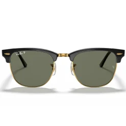 Lunettes de soleil Ray Ban RB3016 Clubmaster Classic Polished Black Gold Green G-15 Polar