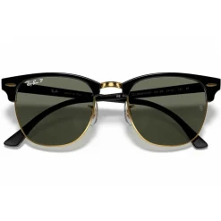 Lunettes de soleil Ray Ban RB3016 Clubmaster Classic Polished Black Gold Green G-15 Polar