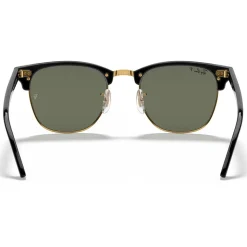 Lunettes de soleil Ray Ban RB3016 Clubmaster Classic Polished Black Gold Green G-15 Polar