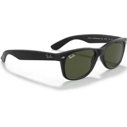Lunettes de soleil Ray Ban RB2132 New Wayfarer Classic Matte Rubber Black Green G-15