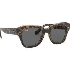Lunettes de soleil Ray Ban RB2186 State Street Polished Havana Brown Transparent Dark Grey