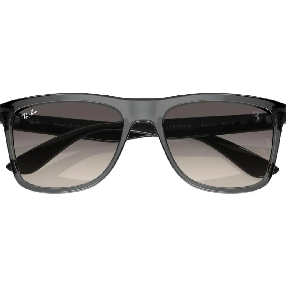 Lunettes de soleil Ray Ban RB4413M Scuderia Ferrari Collection Polished Transparent Grey Grey